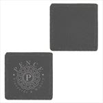 HST4300 Natural Slate Stone Square Coaster with Custom Imprint